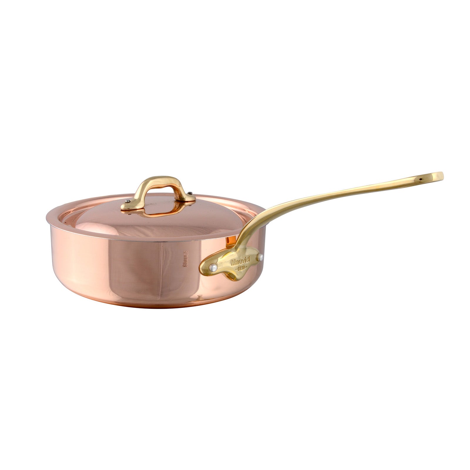 Mauviel M'150 B Saute Pan With Lid, Bronze Handle, 1.9-Qt