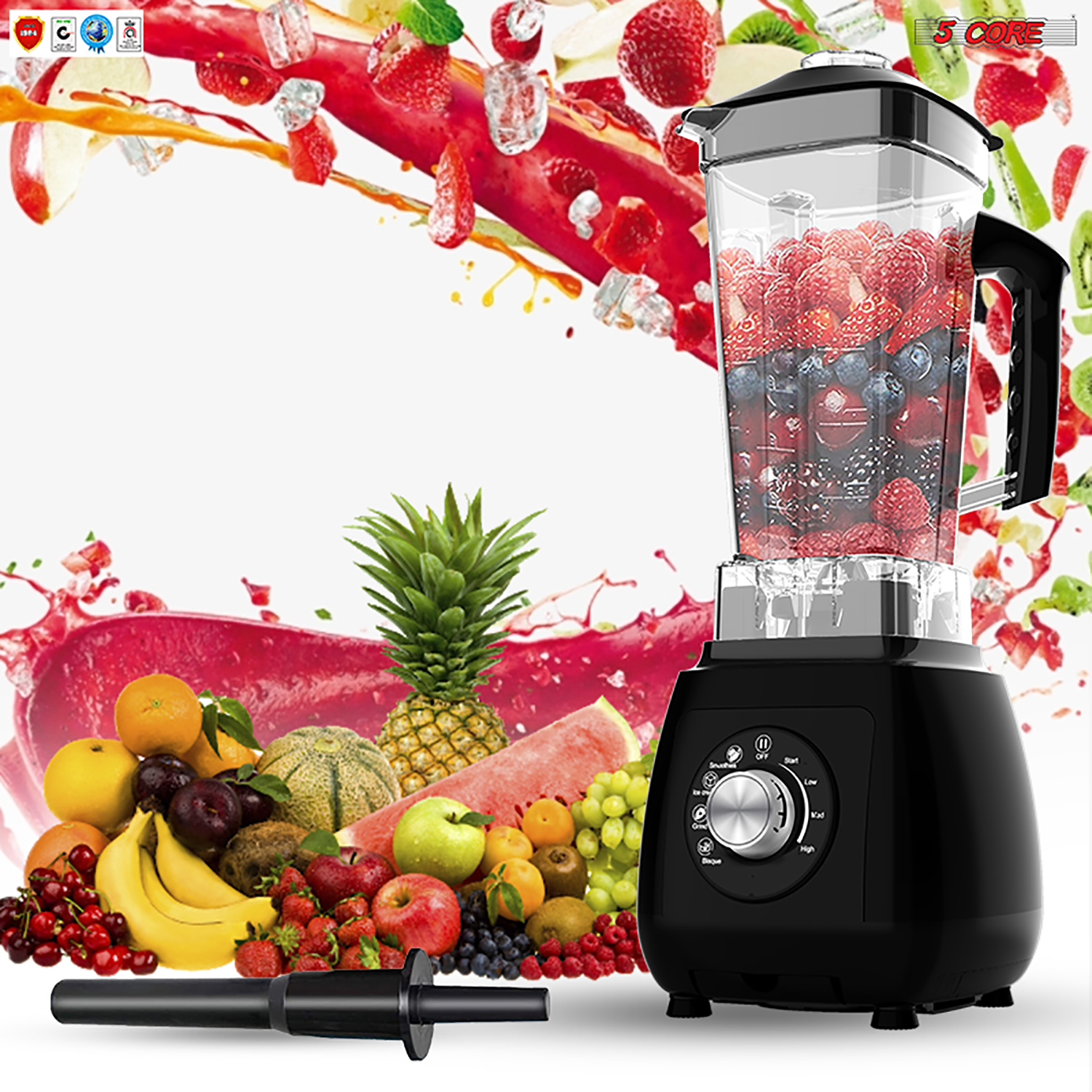 Professional Blender Electric Blenders Countertop Soup Smoothie Shake Mixer  Food Blend Grind 2000Watt 5 Core JB 2000M