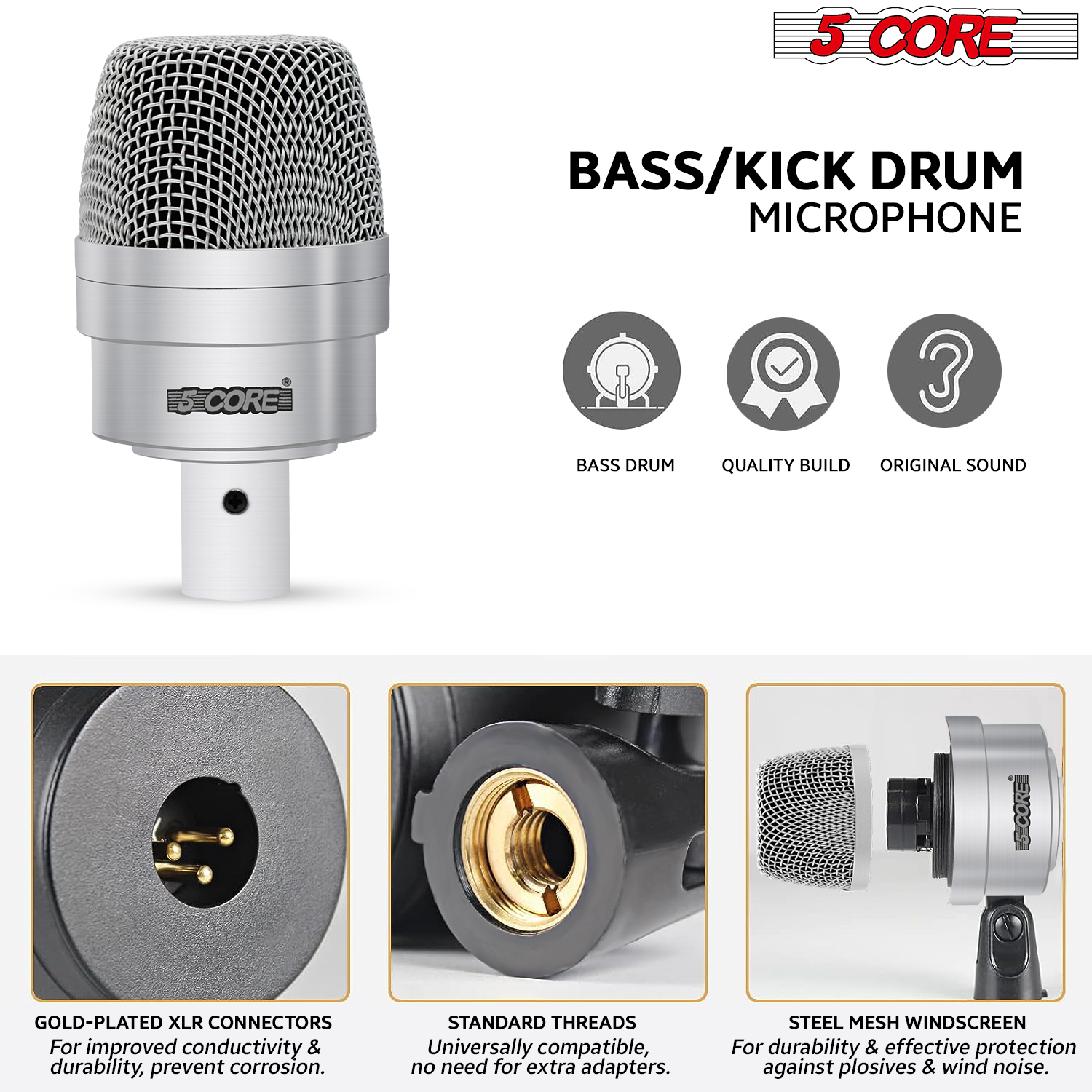 EMB DK9 Drum Set 7 Piece Professional Wired Microphone Mic Kit w/ Mounting  Kit