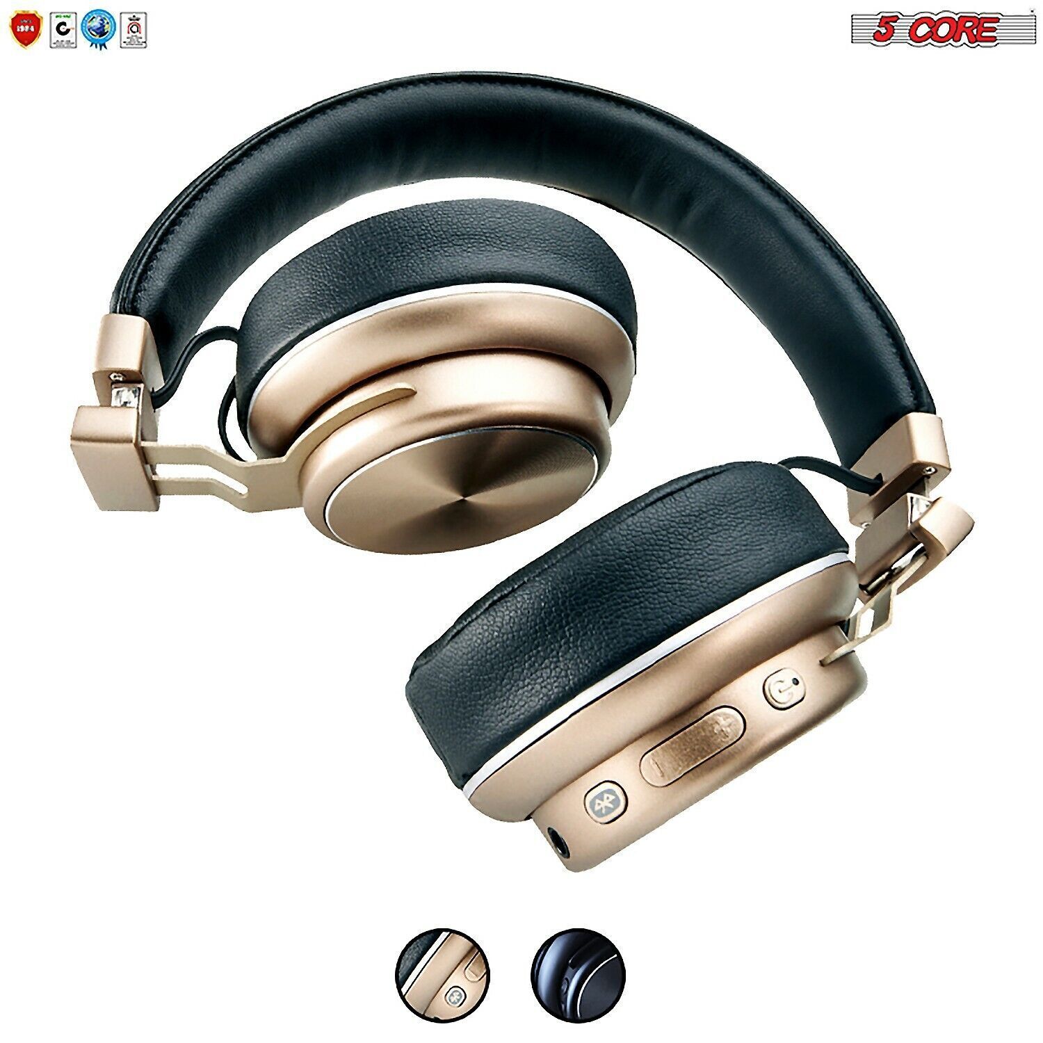 Premium Bluetooth 13 Ear 5Core inbuilt 5.0 Headset Mic Wireless Headphone HEADPHONE Gold G 5Core Over