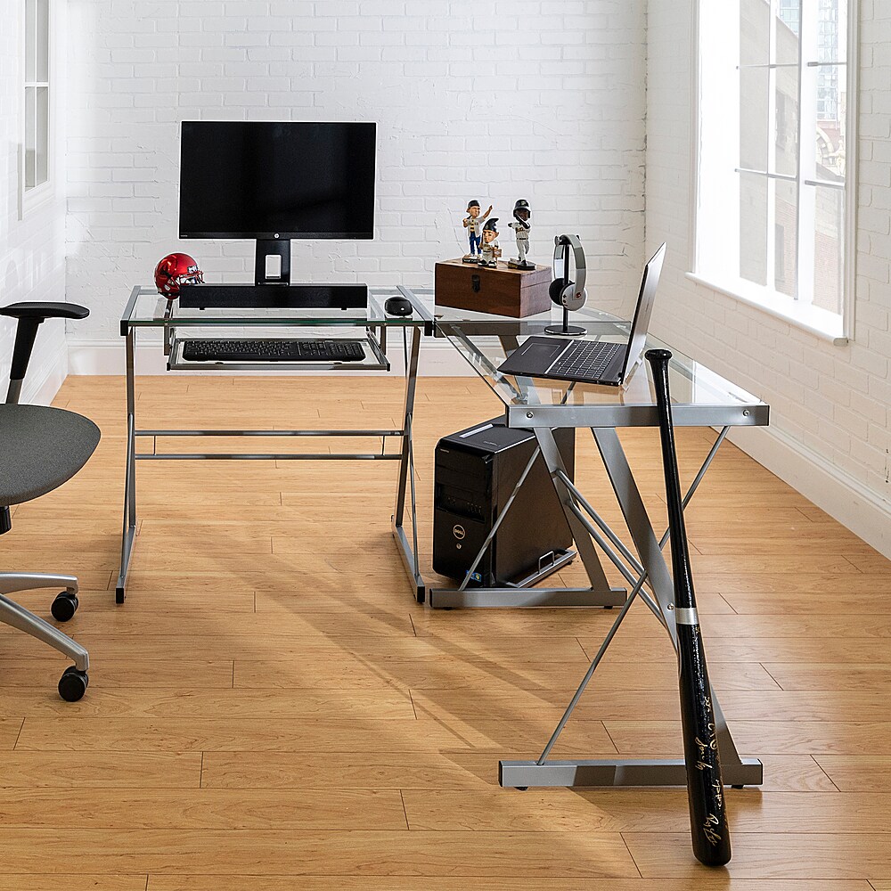 Walker edison furniture company modern corner l shaped glass deals