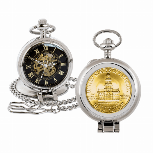 Gold eagle half dollar pocket watch clearance