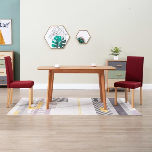 Dining Chairs 2 pcs Wine Red Fabric