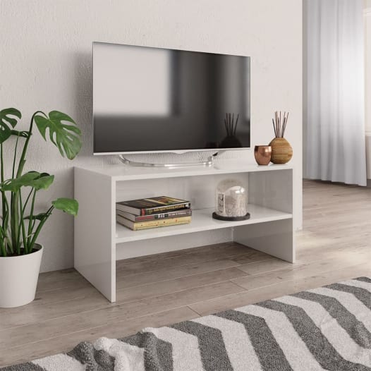 Mueble TV Alto Brillo 31.5x15.7x15.7 Cartón madera