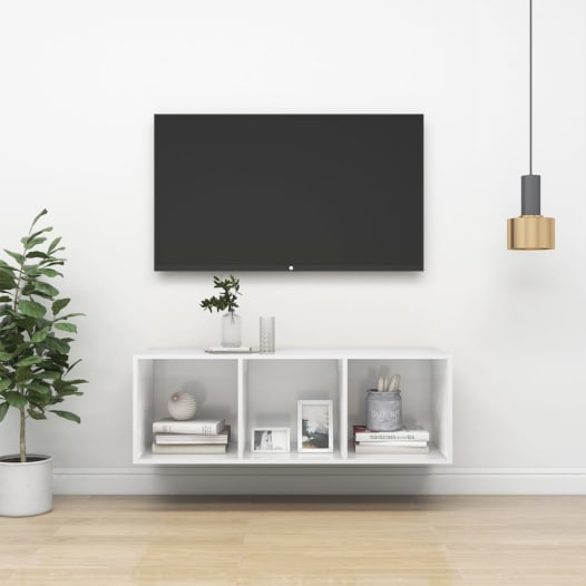 MUEBLE DE TV DE DISEÑO BLANCO ALTO BRILLO