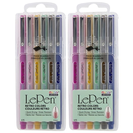 Marvy LE Pen Micro Fine Tip Pens, Blue, Pack of 12