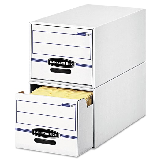 STOR/DRAWER Caja de almacenamiento con archivador, Carta, /Azul, 6/Estuche