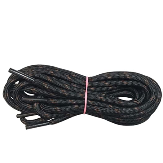 2 pares de cordones redondos negros y marrones para botas, cordones para  senderismo, trabajo, caminar, seguridad, botas militares para motocicleta,  zapatos, punto negro y marrón, 39 pulgadas (100 cm)