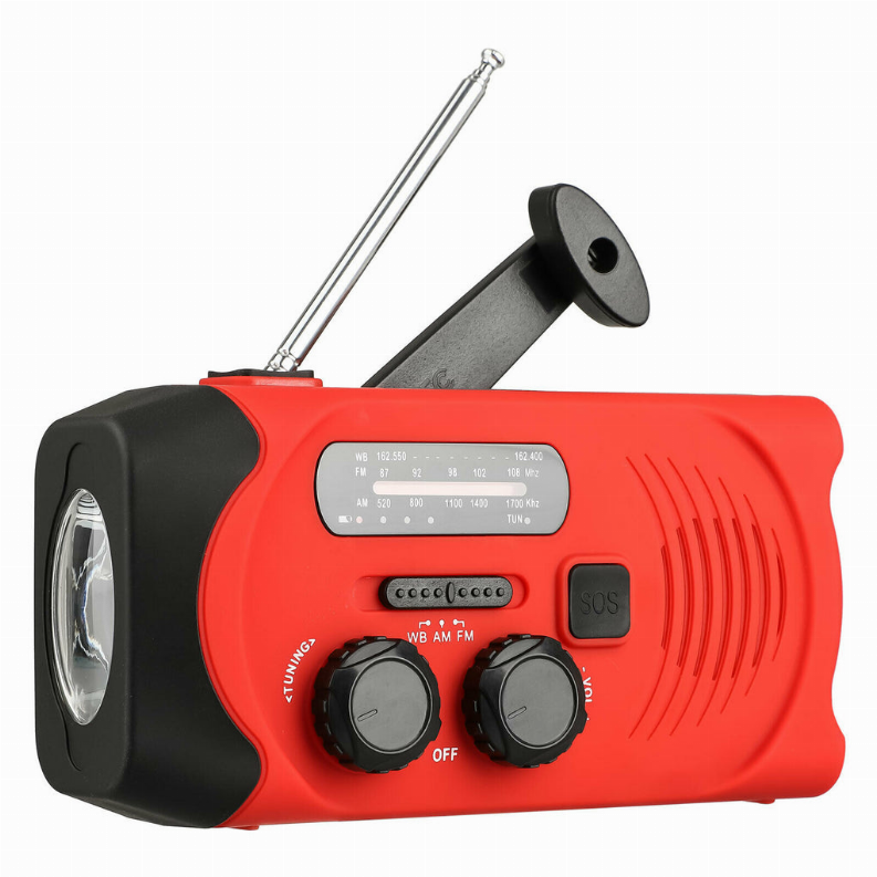 Dynamo Hand-Crank Flashlight With Emergency Radio and Power Bank