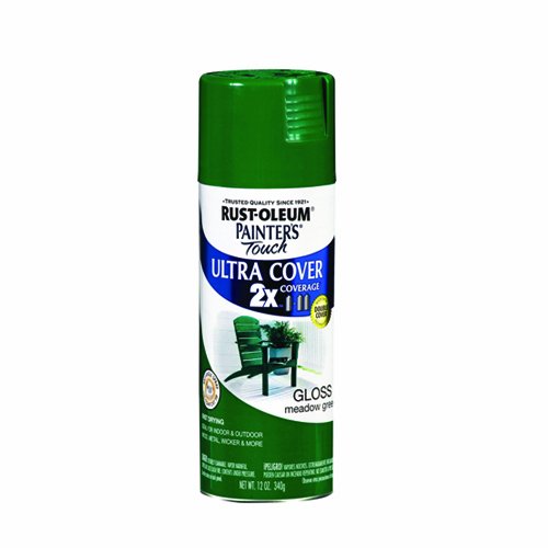 Rust-Oleum 249100 Painter's Touch 2x Ultra Cover Spray Paint, 12 oz, Gloss Meadow Green