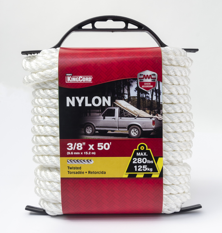 Mibro Group Nylon Rope, Twisted, White, 1/4-In. x 600-Ft.