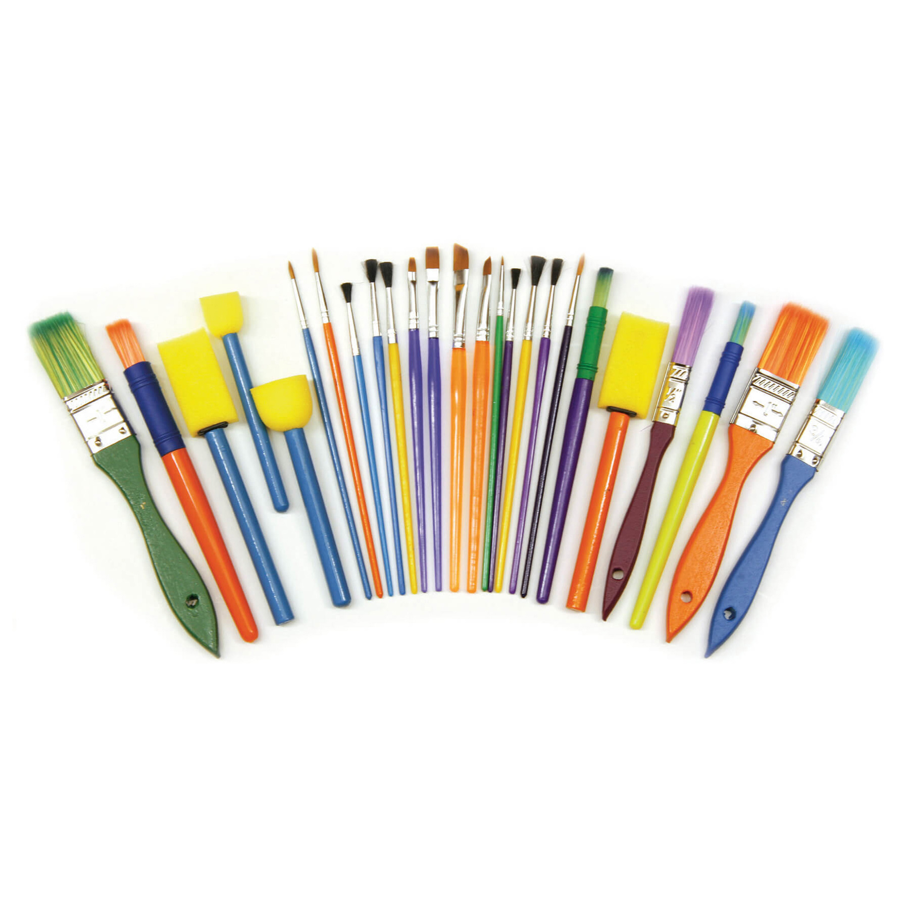 Set of paint brushes or disposable brushes, 5 units sizes: 19, 25