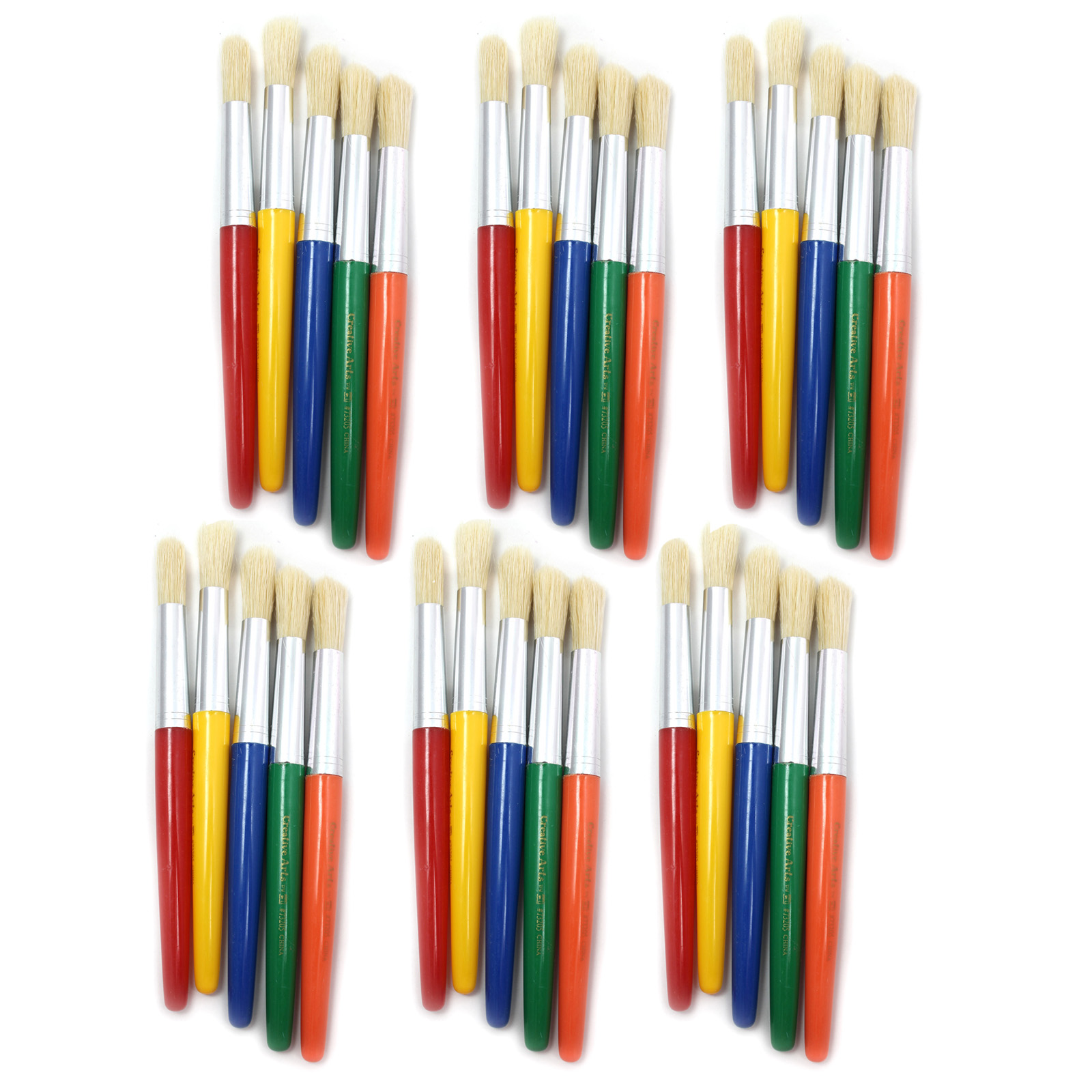 Charles Leonard Round Brushes Stubby - 10 per Set - Set of 3