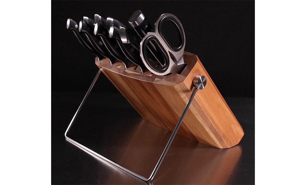 Pro Series 2.0 11pc Acacia Wood Knife Block Set - Ergo Chef Knives
