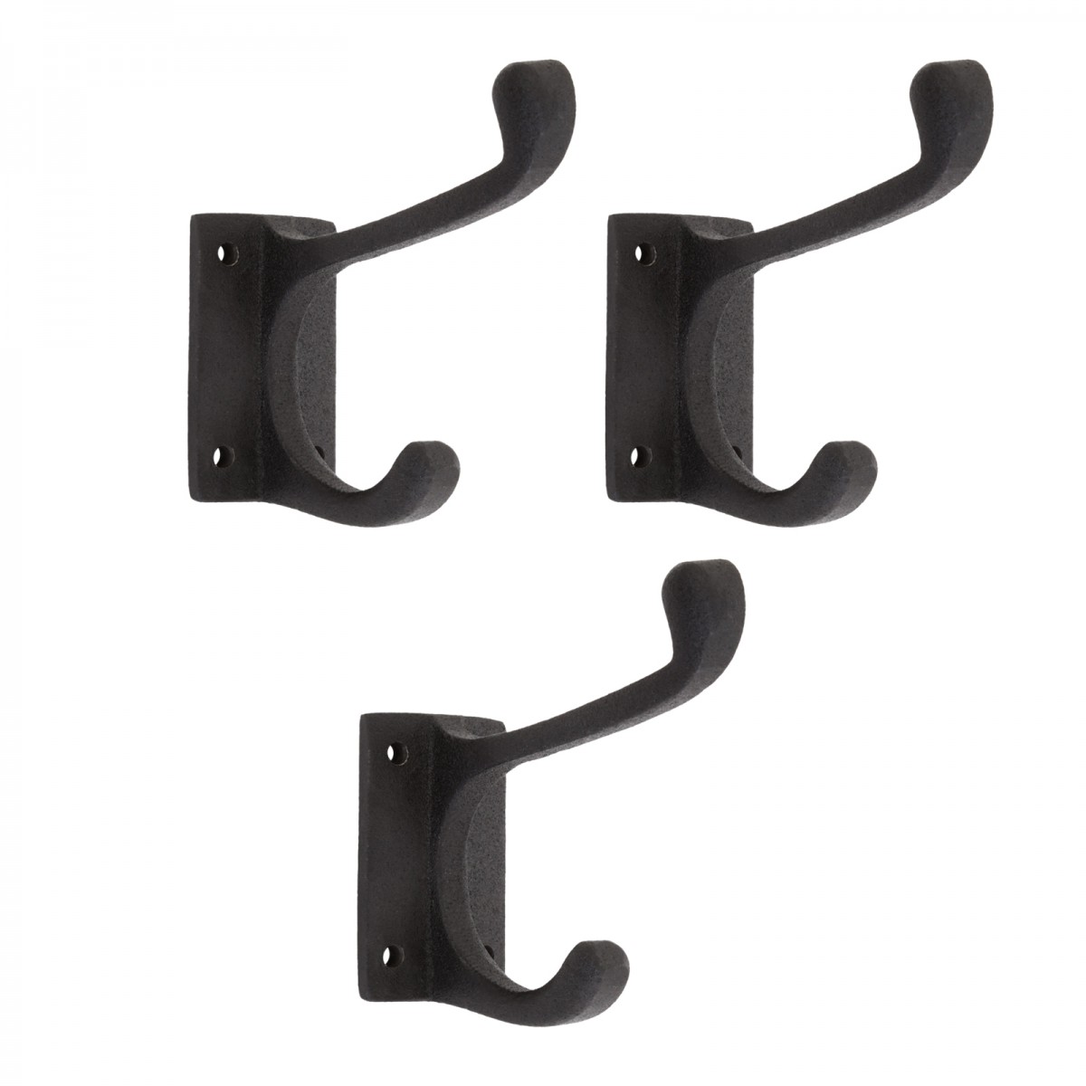 Renovators Supply Black Wrought Iron Double Coat Robe Hooks 4