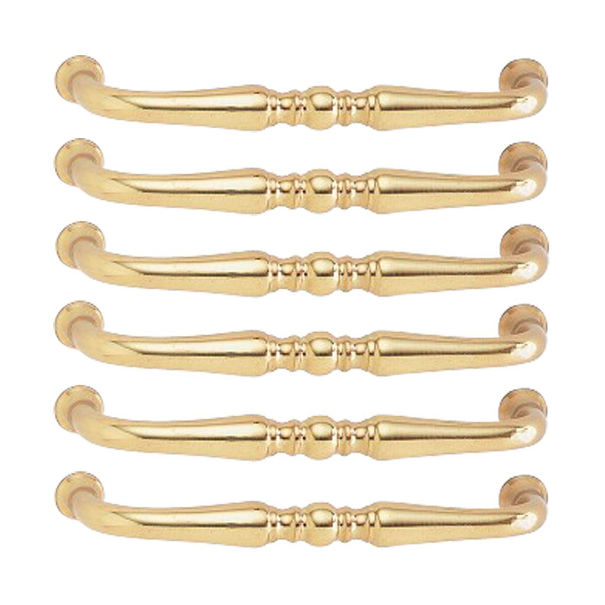 OYX Paquete de 6 tiradores de cajones dorados de 5 pulgadas, herrajes de  latón macizo para armarios y cajones, manijas de gabinete de cocina  doradas