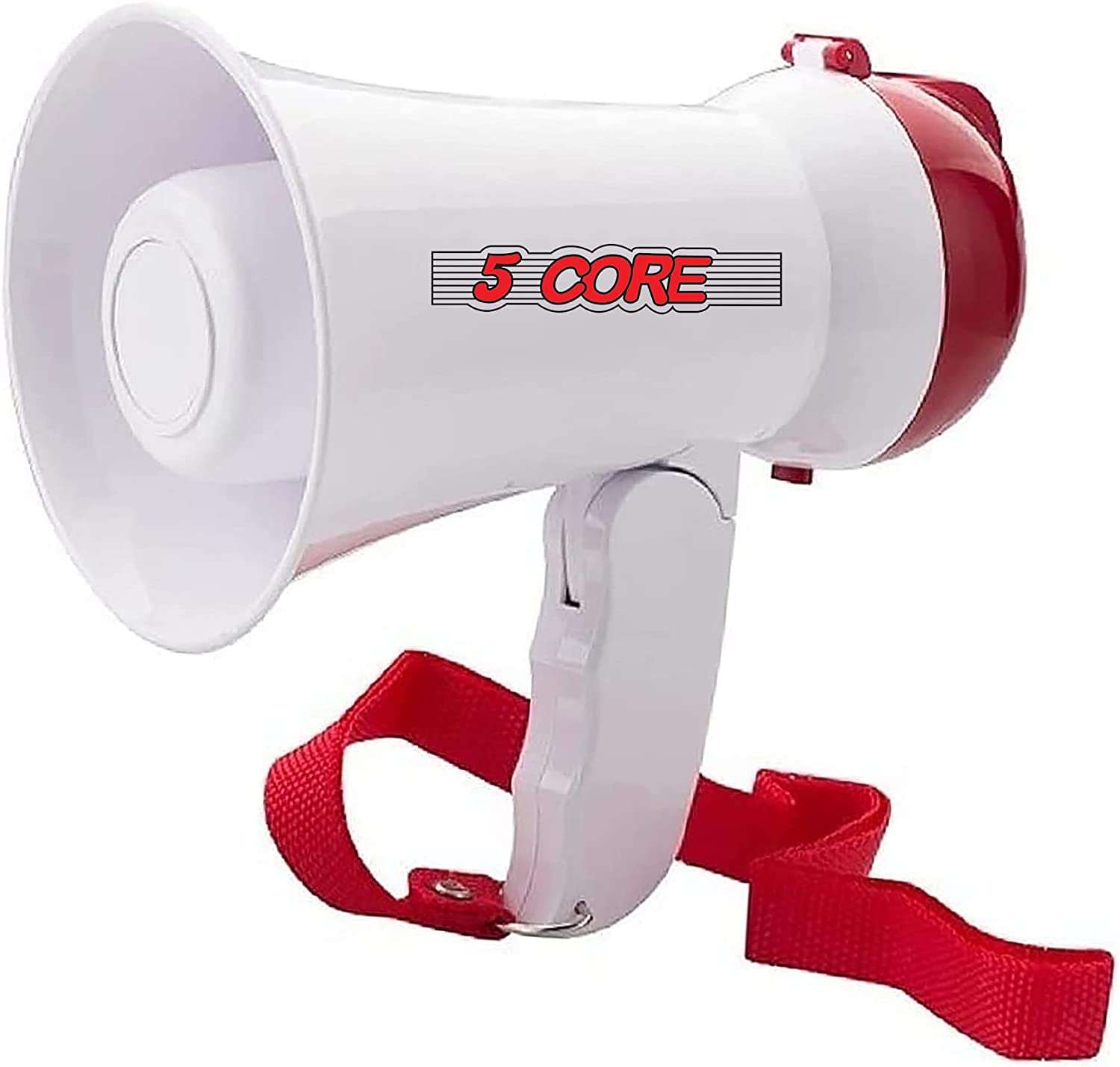 5 Core Kids Mini Megaphone Bullhorn Toy PA Speaker 15W Bull Horn Loud  Speaker Portable w Volume Control Siren Alarm Noise Maker Weather Resistant  for