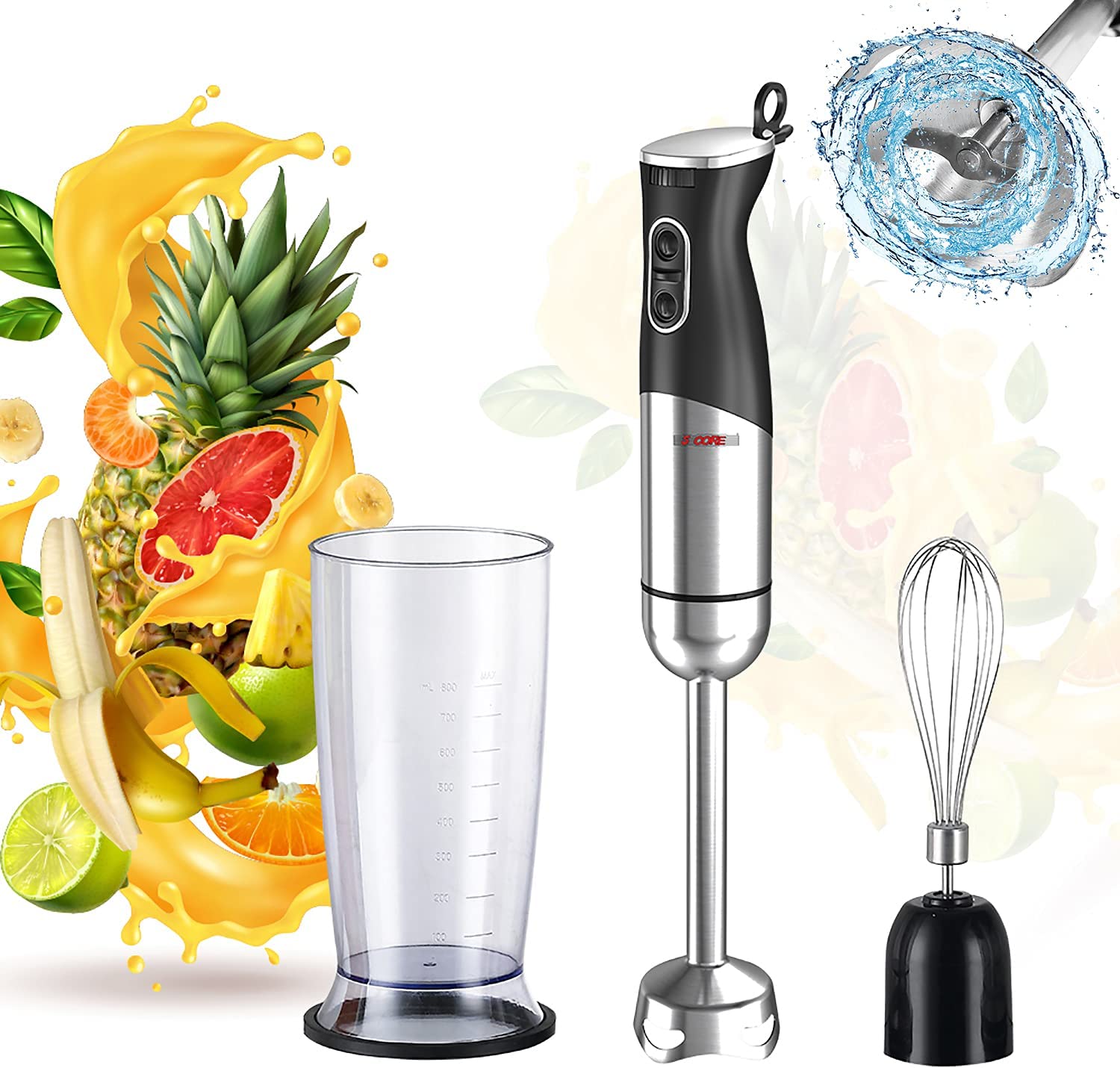 Immersion Blender Handheld 500W Copper Motor Multi Purpose Emerson Blenders