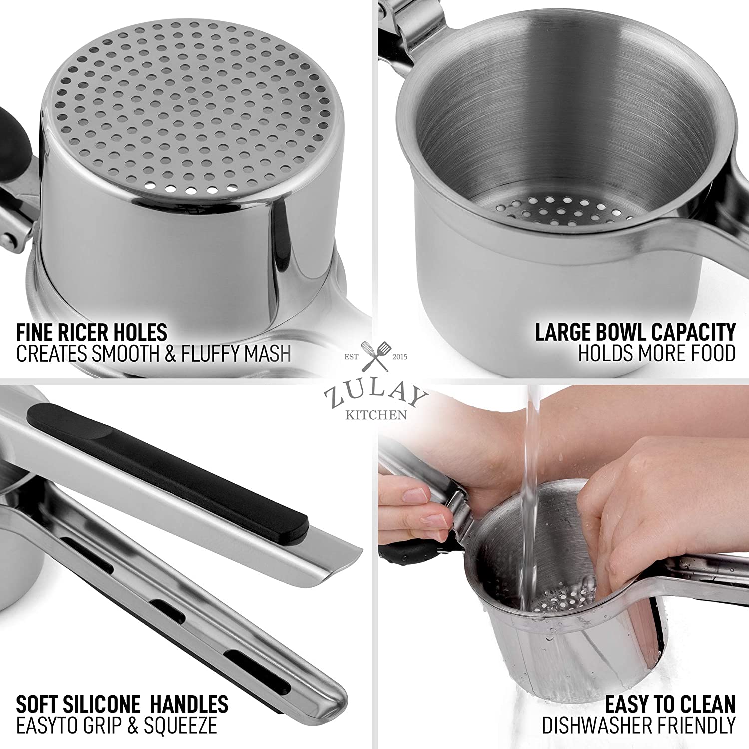 Stainless Steel Potato Ricer - 13.5 oz in 2023