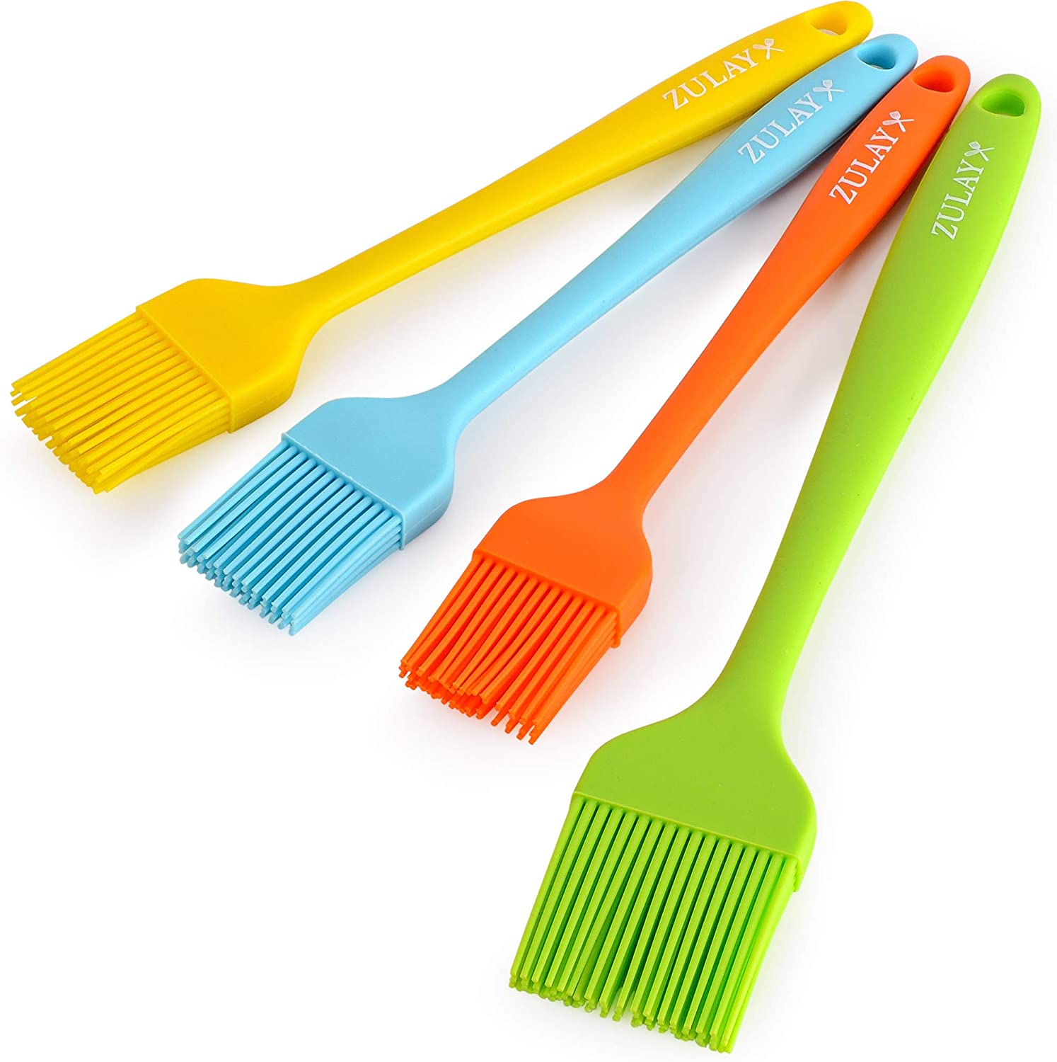 SILCONY 4-Piece Set Silicone Pastry Basting Brush Heat Resistant Assorted  Colors (4, 7 Inches)