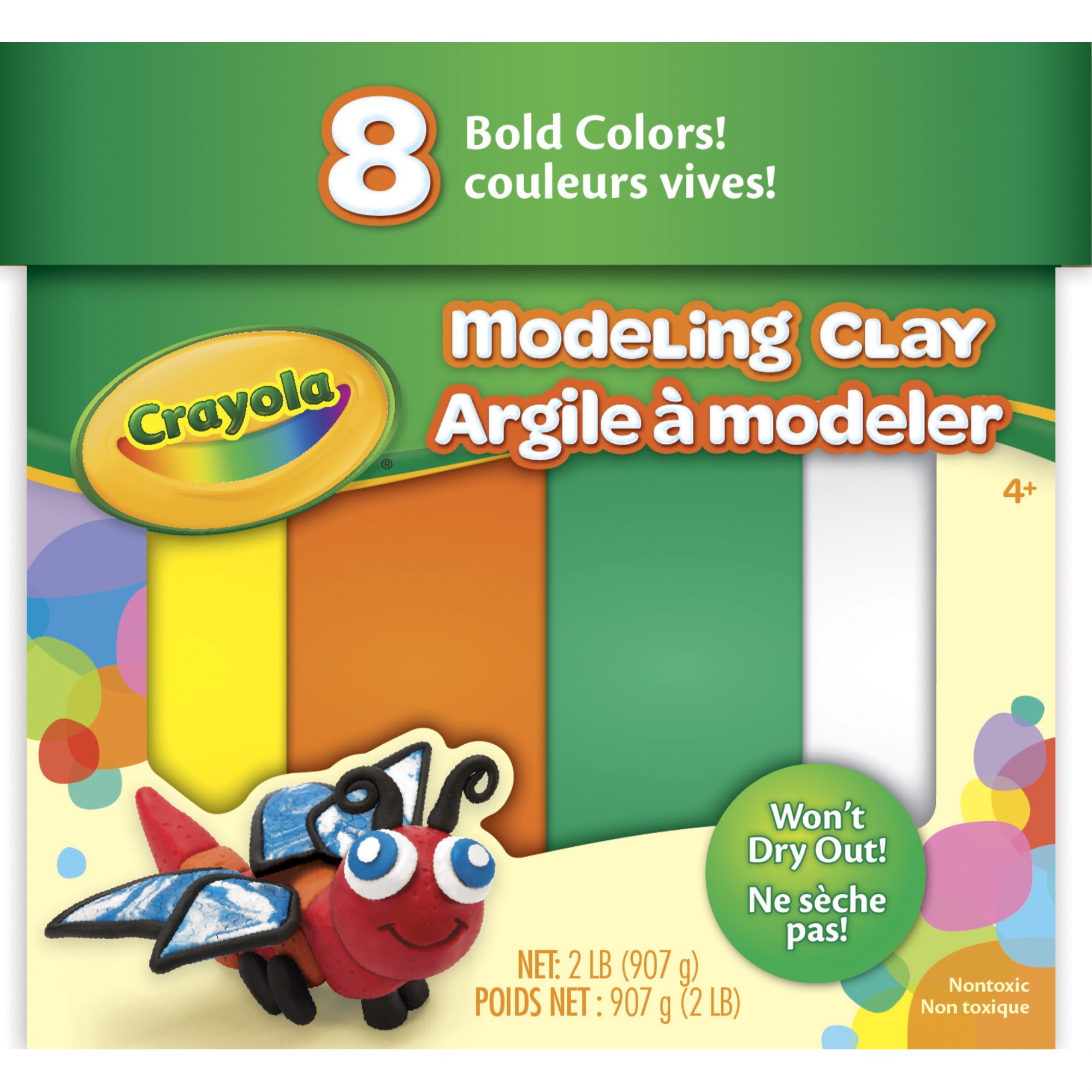 Crayola Modeling Clay, 2 Pounds, Bold Colors, Set of 8