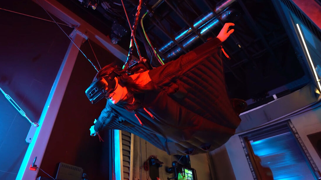 A guest flying in the JUMP experience