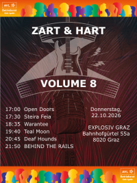 Event Image for ZART ＆ HART VOLUME 8: BEHIND THE RAILS (A); DEAF HOUNDS (A); WARANTEE (A); TEAL MOON (A); STEIRA FEIA (A)
