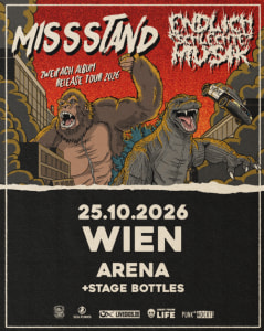 MISSSTAND (aut) + ENDLICH SCHLECHTE MUSIK (ger) + STAGE BOTTLES (ger) - Sun, Oct 25, 2026, 19:00 at Arena Wien, Baumgasse 80, 1030 Wien, Österreich