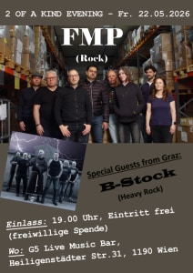 FMP / B-Stock – LIVE - Sa., 22.05.2027, 19:00 at G5 - Live Music Bar, Heiligenstädter Straße 31, 1190 Wien, Österreich