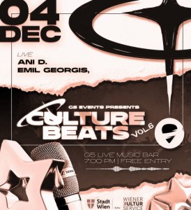 Culture Beats Vol. 6 - Fr., 04.12.2026, 19:00 at G5 - Live Music Bar, Heiligenstädter Straße 31, 1190 Wien, Österreich