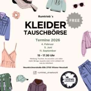 RUMTRIEB´s KLEIDERTAUSCHBÖRSE - Fri, Sep 11, 2026, 15:00 at Triebwerk, Engelbrechtgasse 2, 2700 Wiener Neustadt, Österreich