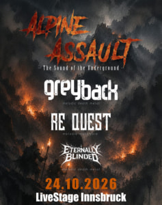 ALPINE ASSAULT - Sa., 24.10.2026, 19:00 at LiveStage Tirol, Andechsstrasse 67a, 6020 Innsbruck, Österreich