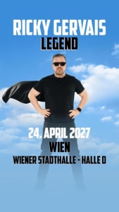 RICKY GERVAIS - Sat, Apr 24, 2027, 19:30 at Wiener Stadthalle, Roland-Rainer-Platz 1, 1150 Wien, Österreich