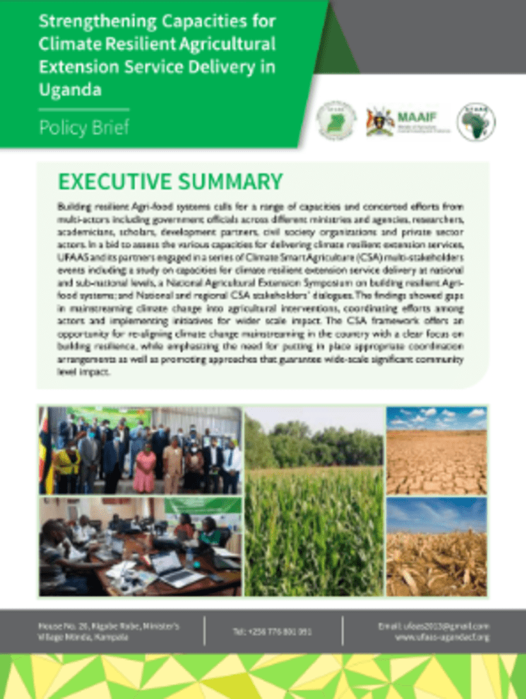 Policy brief on Climate Smart Agriculture