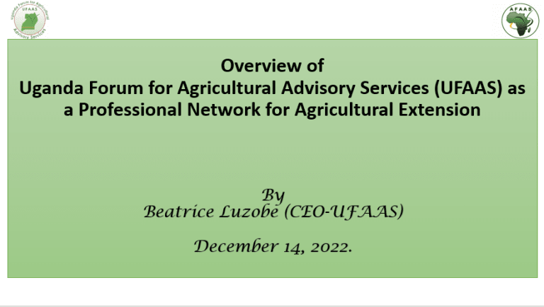 An overview of the Uganda Forum for Agricultural Advisory Services (2022)