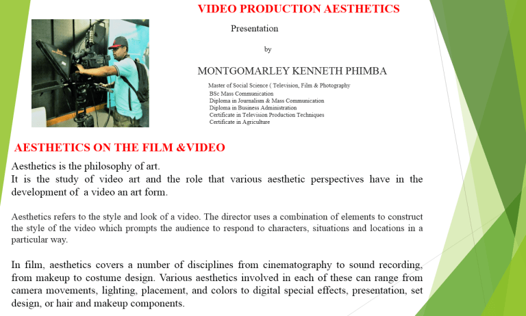 MaFAAS-Video Production Aesthetics