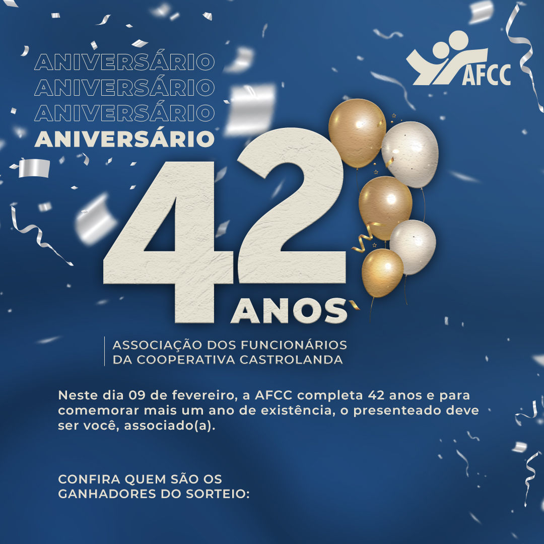 Ganhadores Sorteio 42 Anos AFCC