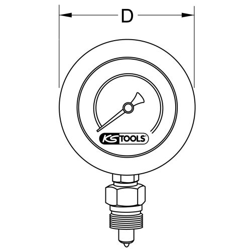 Manomètre pour pompe hydraulique 700.1792 KS TOOLS 700.1790-2 photo du produit Secondaire 1 L
