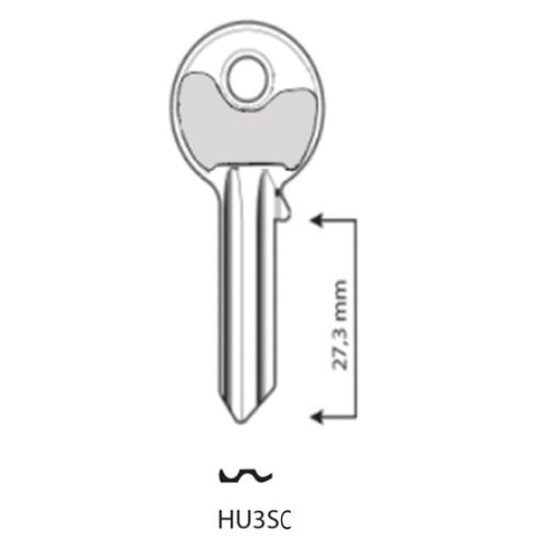 Ébauches de clé HU3SC - Boîte de 100 photo du produit Secondaire 1 L