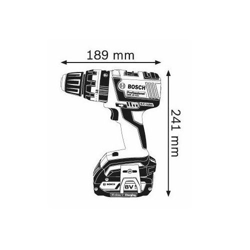 Perceuse-visseuse à percussion 18V GSB 18 V-EC + 2 batteries 4Ah + chargeur induction en coffret L-BOXX - BOSCH - 06019D6107 pas cher Secondaire 1 L