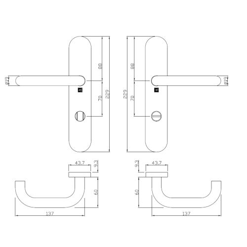 Ensemble sur plaques JADE série 1294 type condamnation à voyant finition inox brossé - HERACLES - B-INOX-SP10V pas cher Secondaire 8 L