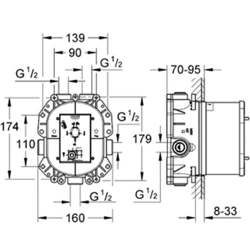 Corps encastré RAPIDO T pour mitigeur thermostatique - GROHE - 35500000 pas cher Secondaire 1 L