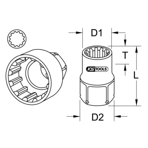 Douille traversant TRIPLEPLUS, 19 mm KS TOOLS 916.4069 photo du produit Secondaire 1 L