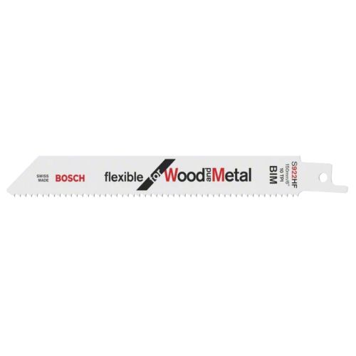 Pack de 5 lames de scie sabre S 922 HF flexible pour bois et métal 150 mm BOSCH 2608656016 photo du produit