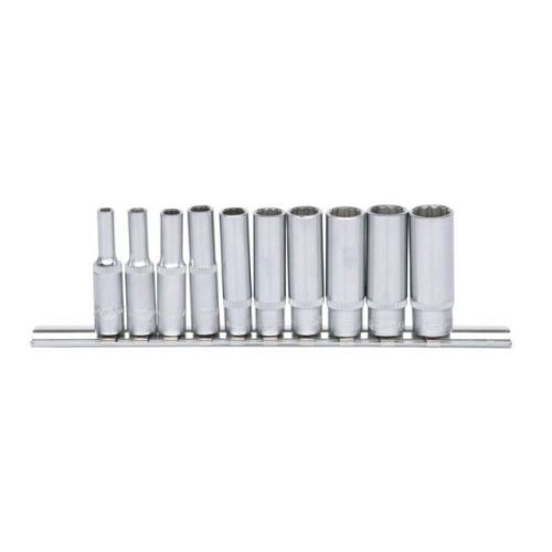 Rail de 10 douilles ULTIMATE 1/4 '' 12 pans longues 4 à 13 mm KS TOOLS 917.0630 photo du produit