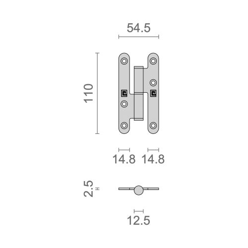 Paumelles à bois inox gauche 110x55 mm - HERACLES - Q-PAB11055-G pas cher Secondaire 1 L