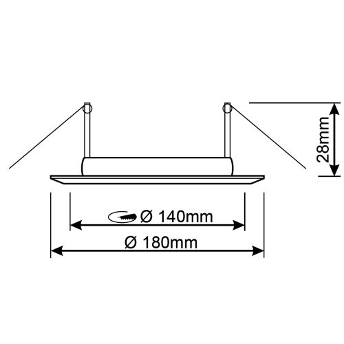 Support plafond rond AR111 + ES111 D 180 mm MIIDEX 7715 photo du produit Secondaire 1 L