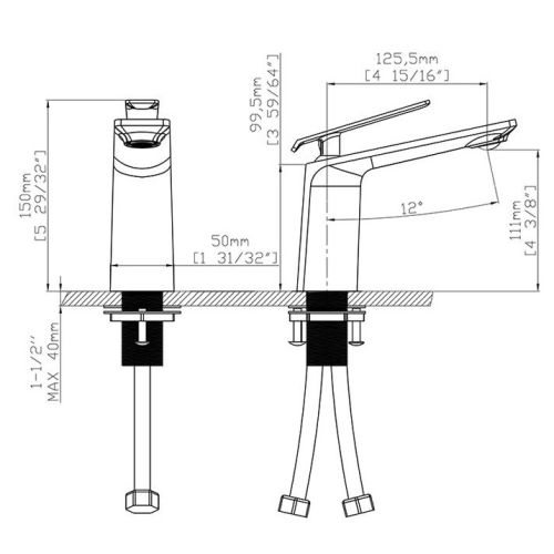 Robinet de lavabo gun black PERMESSE - HUDOR - 3 701 394 911 40 pas cher Secondaire 1 L