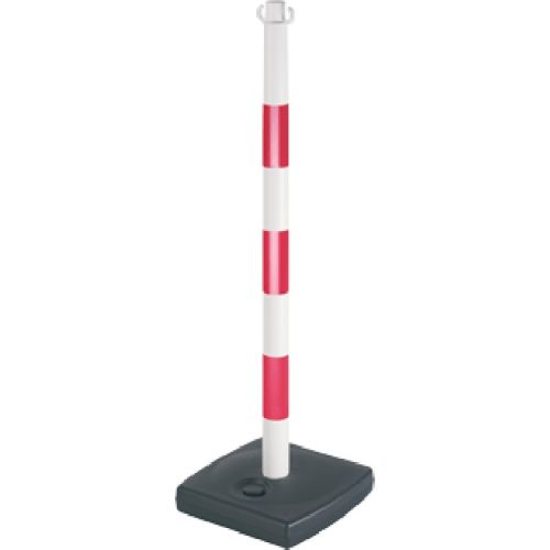 Poteau PVC 0,90 m Rouge/Blanc sur socle à lester 4 kg NOVAP 2001083 photo du produit