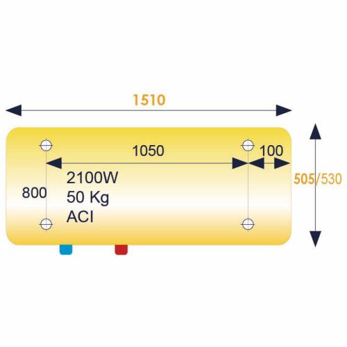 Chauffe-eau électrique 100L horizontal DURALIS ACI hybride D505 monophasé THERMOR 263123 photo du produit Secondaire 3 L